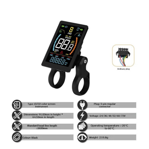 48V-72V 80A E-Bike-Sinuswellen-Controller mit DZ32 Farb-LCD-Display, Tri-Mode-E-Scooter-Lithium-Akku-Upgrade-Kit 2
