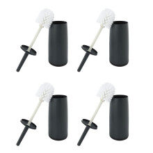 4X Toiletten Bürsten und Halter Toiletten Bürste mit Halter Dunkelgrau für Badezimmer Modernes Design Toiletten Bürste mit Deckel Longe