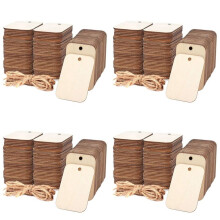 400PCS Blank Squares Wood Pieces Unfinished Round Corner Wooden Cutouts for DIY Project Engraving Decoration