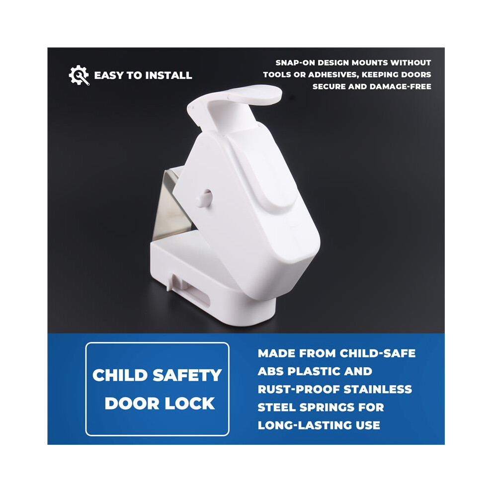 Safety Lock Child Proof Door Lock Child Safety Door Locks Tool-Free Adhesive-Free Toddler Proof Locks for Doors