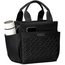 Lunch Bag for Women,Reusable Insulated Lunch Box Large Capacity Lunch Tote Bags with Side Pockets and Bottle Holder