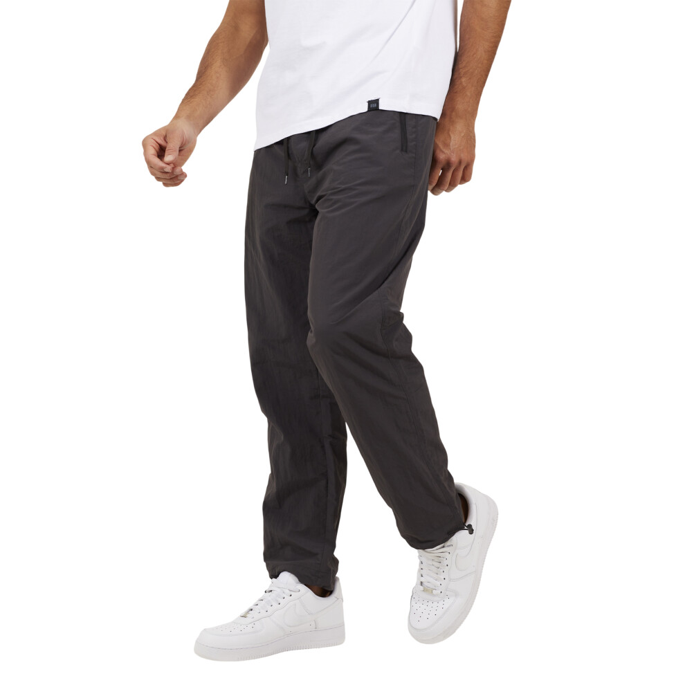 Brave Soul (34R, Dark Grey) Mens Taslan Loose Cargo Trousers