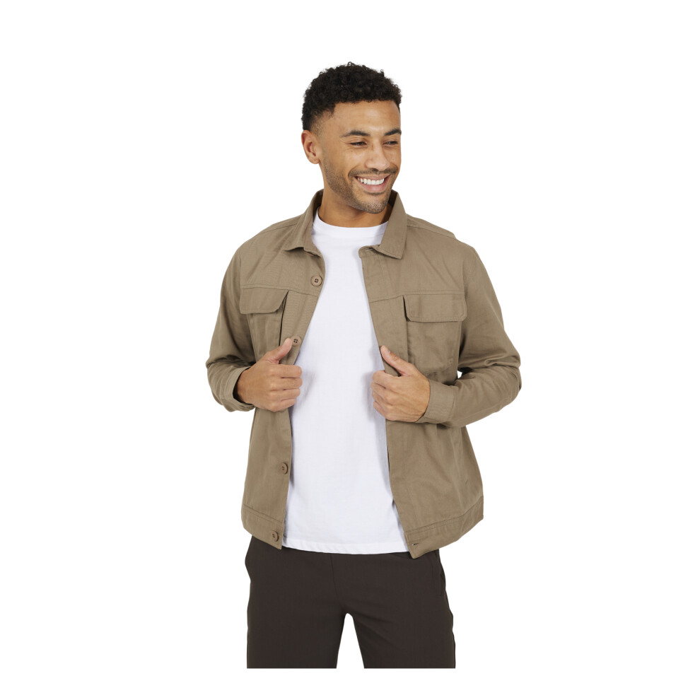 Brave Soul (Xxl, Taupe) Mens Collared Button-Down Jacket