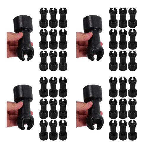 40Pièces Bouchons De Poteaux Trampoline Noir Protection Durable Uv