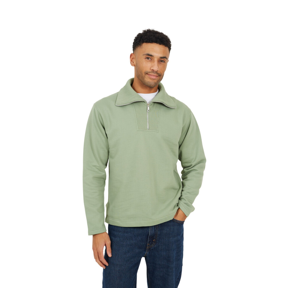 Brave Soul (Xxl, Mint ) Mens Funnel Neck Sweatshirt Green