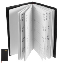 Planner Hebdomadaire Noir A6 Robuste Cuir Poche