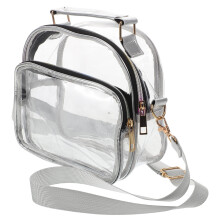 1Sac Bandoulière De Mode Argenté En PVC Résistant