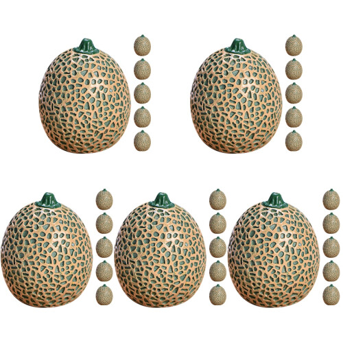 30Pcs Creative Resin Artificial Cantaloupe Fruit Model for Home Decor