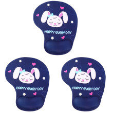 3Pcs Dark Blue Non-Slip Mouse Pad with Wrist Rest for Computer Use
