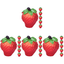 24Pcs Miniature Fake Strawberry Models Resin Red Dollhouse Table Decor