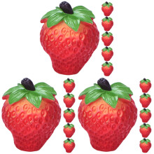 18Pcs Mini Artificial Strawberries Red Resin Photo Prop Decor