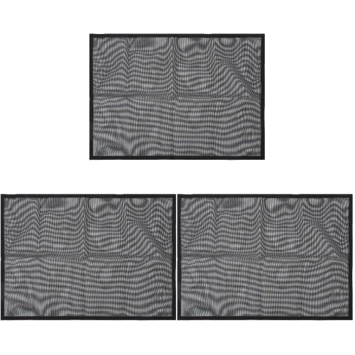 3Sets Black PVC Fireplace Screen Mesh Panel for Home Safety