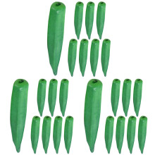 30Pcs Green Lifelike Artificial Foam Okra Educational Vegetable Props