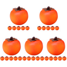 30Pcs Miniature Resin Fake Persimmon Model for Dollhouse Decor