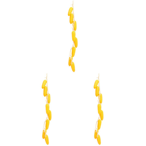3Strings Fake Corn Skewers Yellow Realistic Vegetable Decor