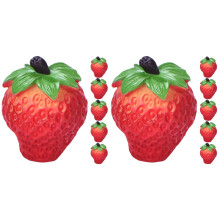 12Pcs Mini Artificial Strawberry Resin Models Red for Dollhouse Decor