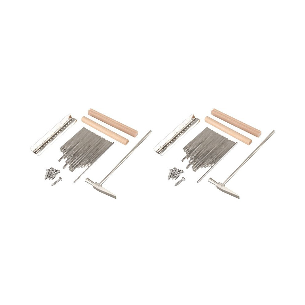 2X 17 Keys Kalimba Thumb Finger Piano Diy Keys+Bridge+Tuning Hammer Kit Musical Instrument Part Accessories 6032747023640