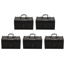 5X Retro Schatz Kiste Vintage Holz Aufbewahrungs Box Stil Schmuck Organizer für Garderobe Schmuck Schatulle Trinket Box Schnalle