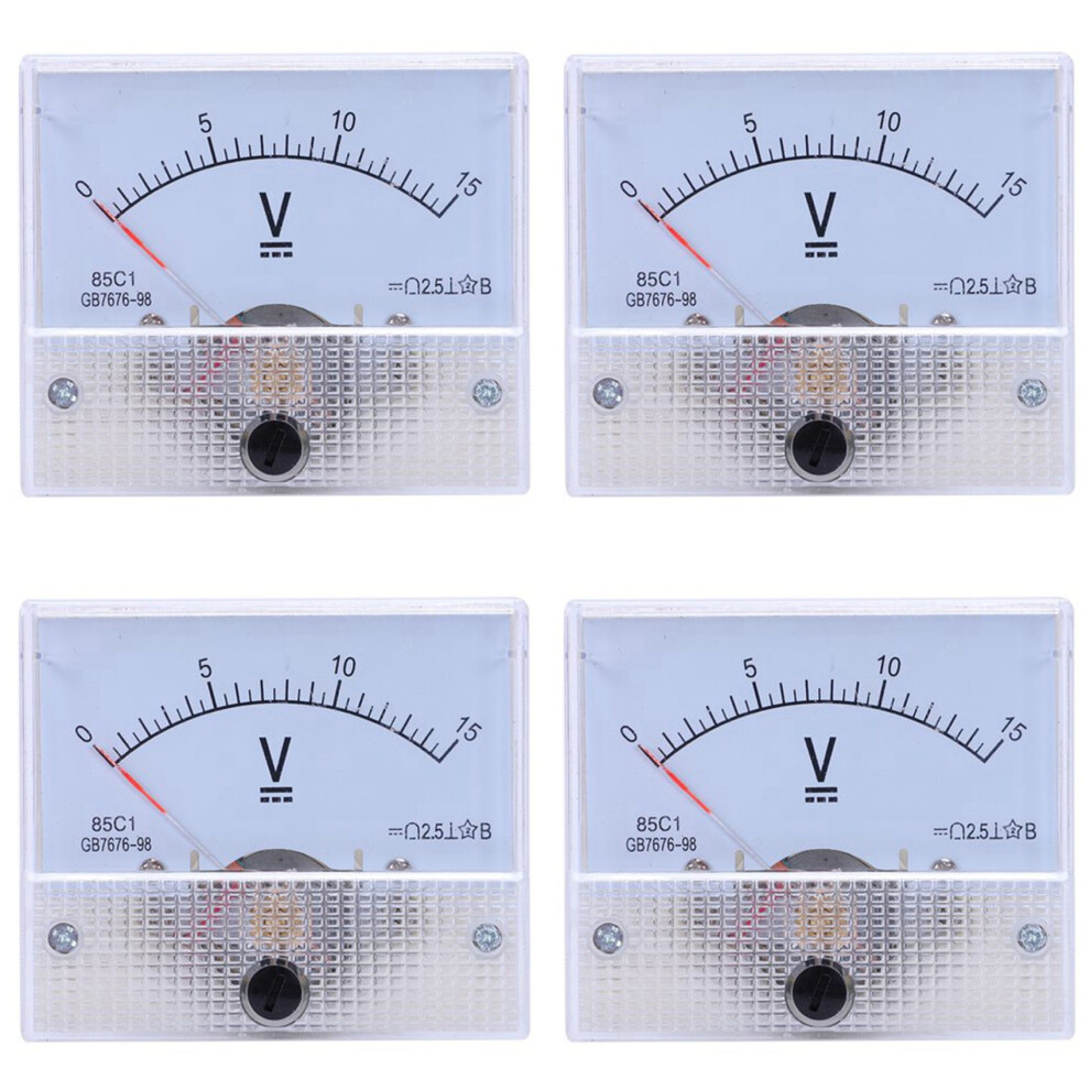 4X Pointer Type Voltmeter, 85C1 0-15V Mechanical Analog Voltage Panel Meter 4713010393517