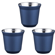 3X 80 Ml Doppel Wandige Edelstahl Espresso Tassen Isolierung für  Pixie Kaffee Tassen Kapsel Form Kaffee Tassen,D