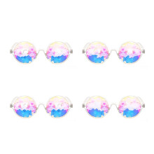 4X Kaleidoscope Glasses Rave Festival Party Sunglasses Diffracted Lens-Transparent