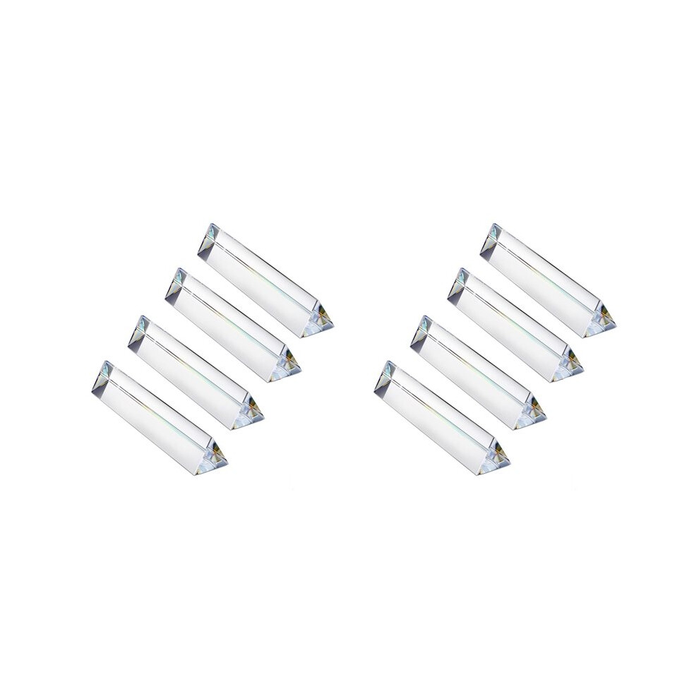 8Pcs 6 Inch Clear Optical Lens Glass Triangular Prism For Photography Science Classroom Rainbow Maker Art Decor 4711242780853