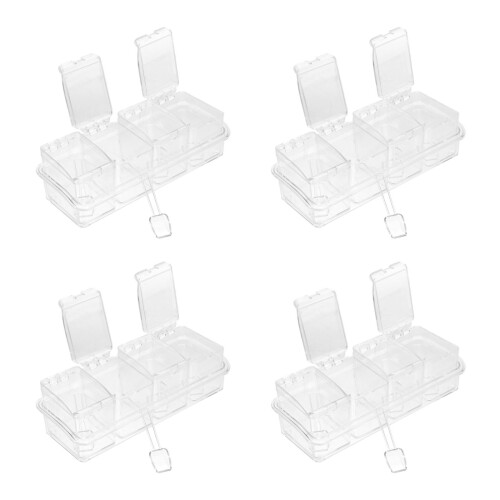 4Sets Plastic Viervak Kruidenpot Met En Voor Kruid Opslag