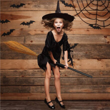 8 Pieces Halloween Witch Broom Plastic Witch Broomstick Cosplay Broom Props Wizard Flying Stick Halloween Plastic Broom