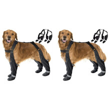 2X Dog Suspender Boots, Large Dog Rain Boots, Waterproof Doggy Winter Boot Snow Pants, PawProtectors Legging Shoes L