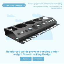 Bottle Storage Rack - Detailing Brush and Spray-Bottle Organizer, Air Tool Holder for Garage, Workshop and Car Wash