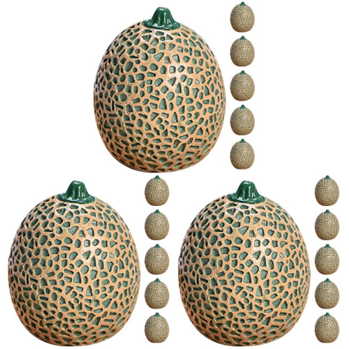 18Pièces Décor Melon Cantaloup Simulé Vert Résine Pour Vitrine