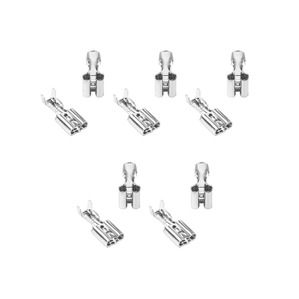500Pcs 6.3Mm Uninsulated Female Spade Push Crimp Terminal Non Insulated 2.5Mmâ² 6032043558655
