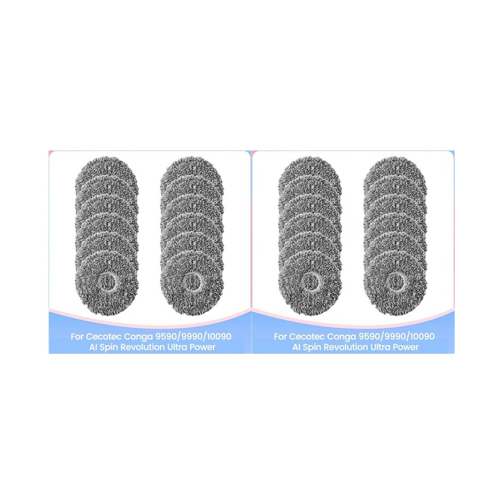 Vacuum Mop Cloth For Cecotec Conga 9590/9990/10090 Ai Spin Revolution Ultra Power Vacuum Cleaner Replacement Parts 24Pcs 6032285085896