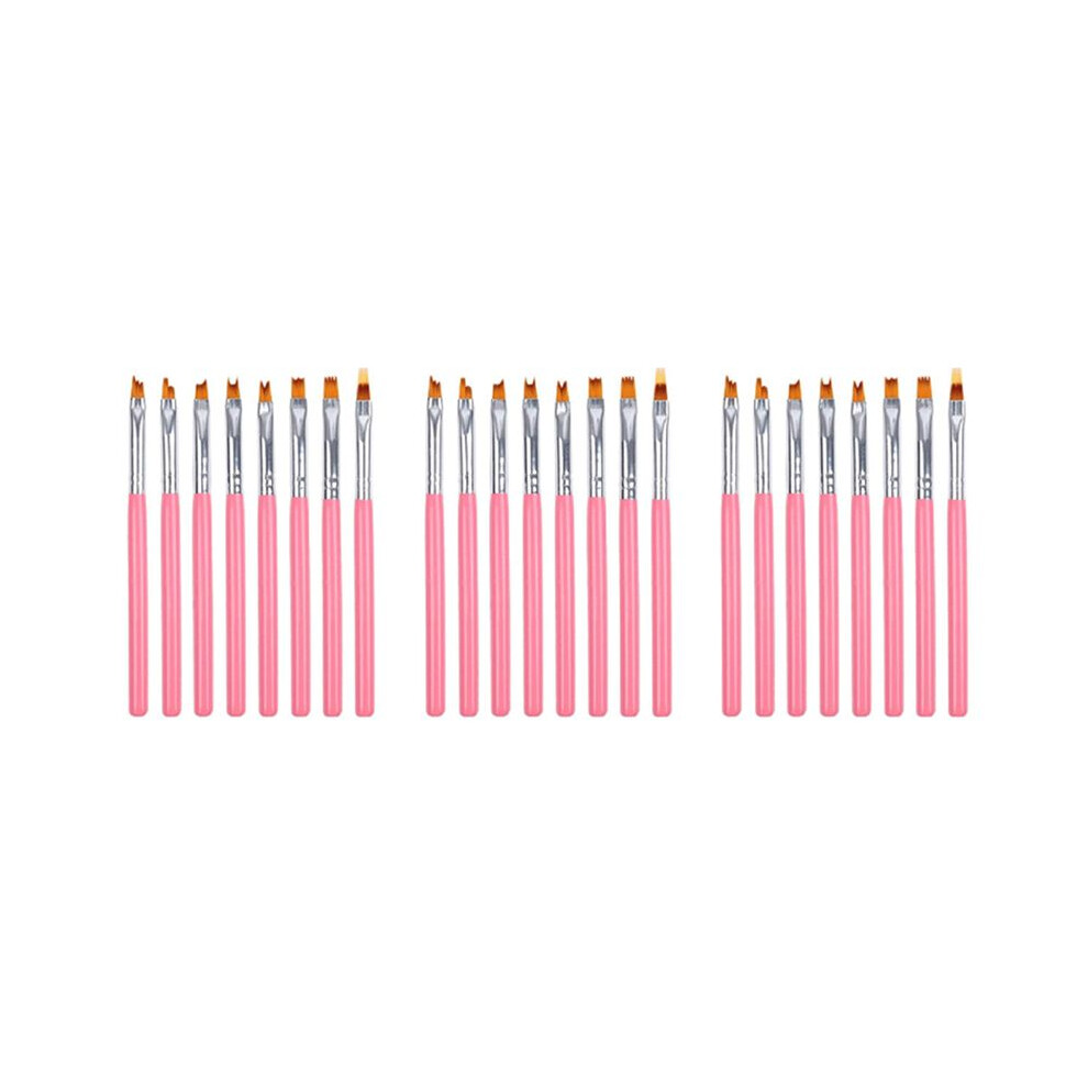 24Pcs Color Paint Pen Set Petal Pen Nail Brush Short Nail Brush 6033335420186