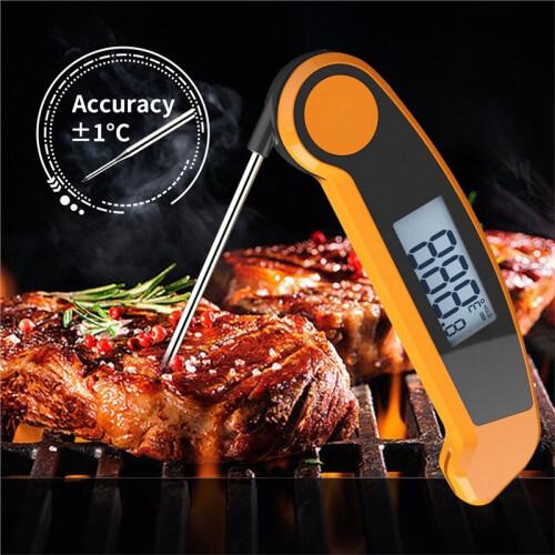Digital Meat Thermometer with Foldable Probe, Instant Read Kitchen Thermometer for BBQ Grill Cooking 2