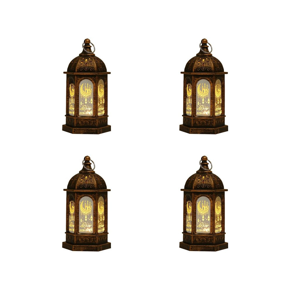 4X Eid Mubarak Led Lantern Ornaments Ramadan Lantern Nightlight Lighting Home Decorations Ramadan Festival Party Gifts,B 4712483942932