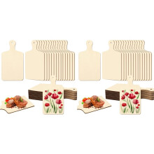 60 Pcs Wooden Cutting Board for Crafts Small Charcuterie Boards Bulk with Handles for DIY Kitchen Cooking Decor