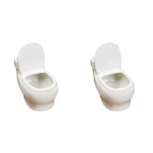 2X White Ceramic Toilet Plant Pot/Bonsai Pot/Flower Pot/Succulent Planter Perfect Gifts for Women, Mom or Birthdays
