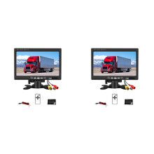 2X 12V 7inch Car Monitor 16:9 800x480 LCD Rearview Monitor with 2 Way Video Input for Rear View Camera Parking Reverse