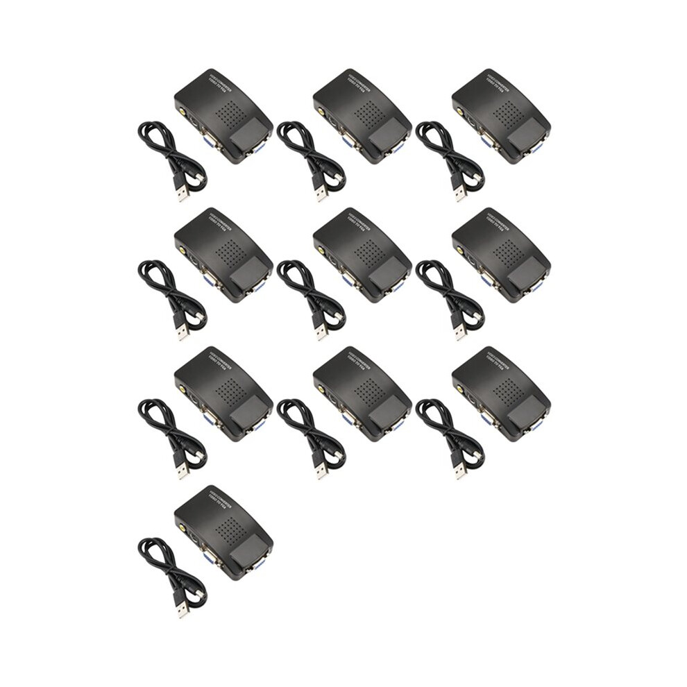 10X Av To Vga Adapter Rca Vga Converter Pc Rca Composite S-Video Av Input To Pc Vga Lcd Output Converter Box 6033600691938