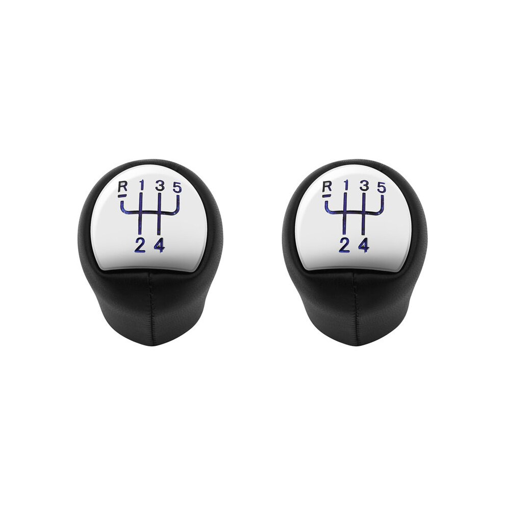 2X 5 Speed Leather Manual Car Gear Shift Knob Shifter Lever For Megane Clio Ii Twingo Kangoo Logan 4712140859207