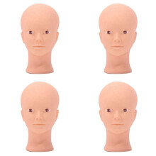 4X Testa di Addestramento di Pratica di Estensione del Ciglio di Bellezza per Trucco Cosmetology Manichino Molle del Manichino del Silicone con il