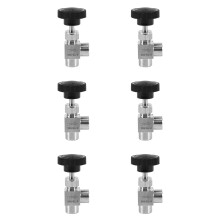 6X Needle Valve Adjustable Needle Valve 1/4 Inch Right Angle Female Thread BSP SS304 for Water Gas Oil