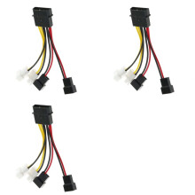 3Pcs 4-Pin to 3-Pin Fan Power Cable Adapter Connector Computer Cooling Fan Cables 12V/5V for CPU PC Case Fan