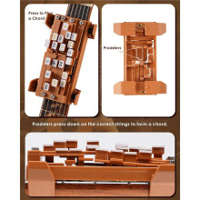 Brown Guitar Chord Presser, Guitar Chords Trainer for Beginners and Arthritis Player,Chord Helper for Beginners