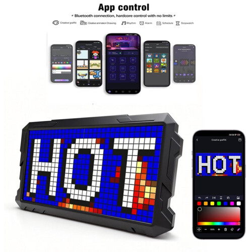 LED Pixel Screen Clock RGB Nightlight DIY Graffiti Animation Drawing Panel for Game Room Decor Gift Idea Pixel 24x48 2