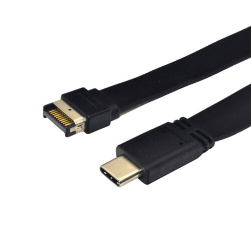 Câble D'Extension USB 3.1 Type-E Vers Type-C Mâle pour Connecteurs de Panneau Avant, 60 cm, pour Boîtier PC 1