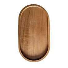 Assiette de Table en Bois Massif, Ronde ou Rectangulaire, Style Japonais, pour Desserts, Fruits et Thé, Style A1