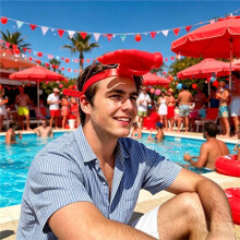 Funny Hand Shaped Sun Hat Empty Top Hat Unisex Handshake Sun Protection Visor Cap for Beach Festivals Party Red