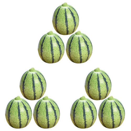 9Pcs Mini Watermelon Models Resin Green Simulation Fruit Decor for DIY
